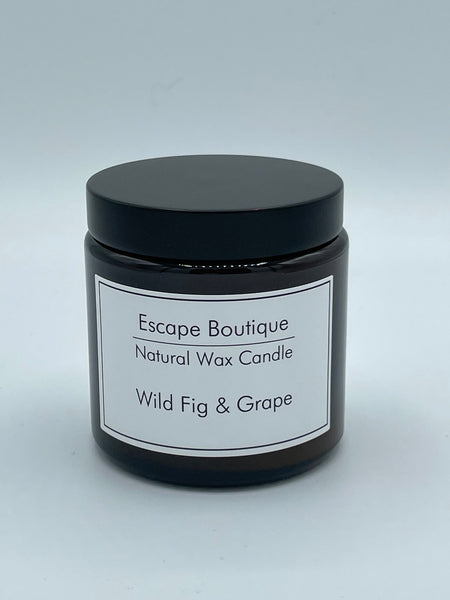 Heaven Scent Incense Ltd 120ml Wild Fig and Grape Brown Pot Natural Vegetable Wax Candle 