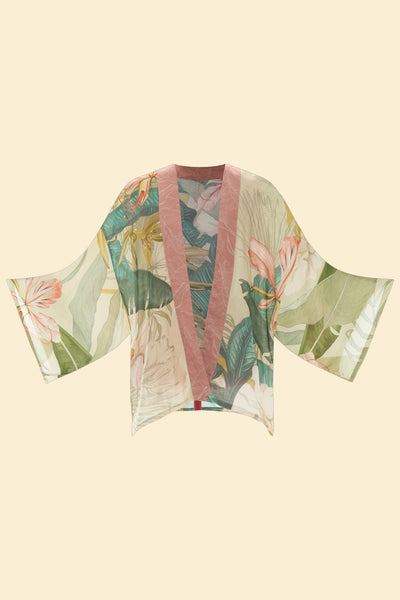 Powder Sage Delicate Tropics Kimono Jacket