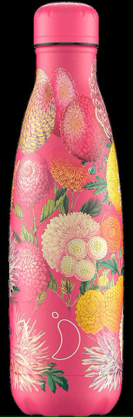 Chilly's 500ml Floral Pink Pompoms Bottle