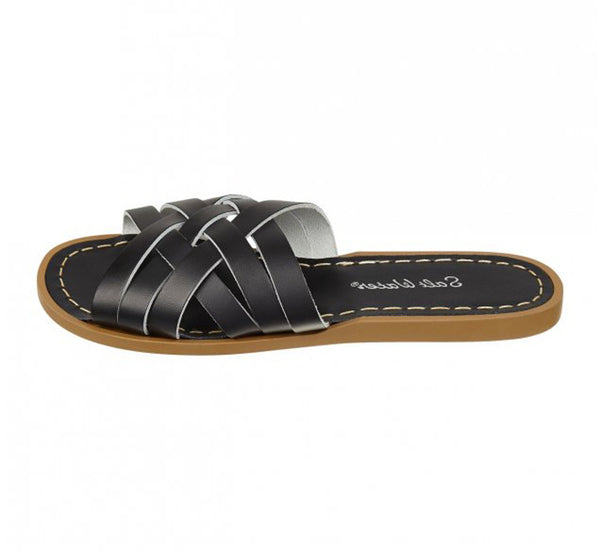 Salt-Water Black Retro Slide Sandals