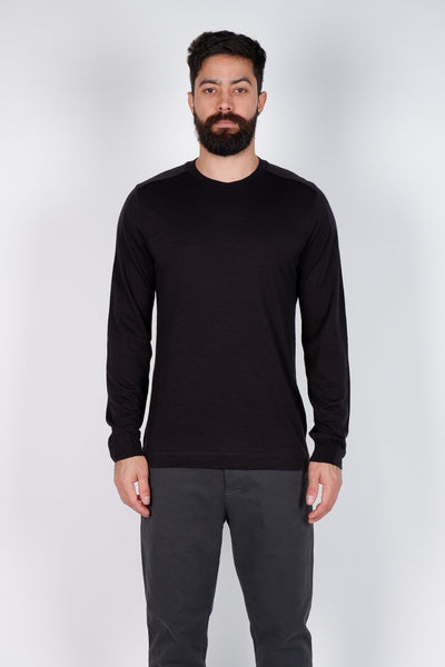 Transit Black Long Sleeve Light Wool T Shirt