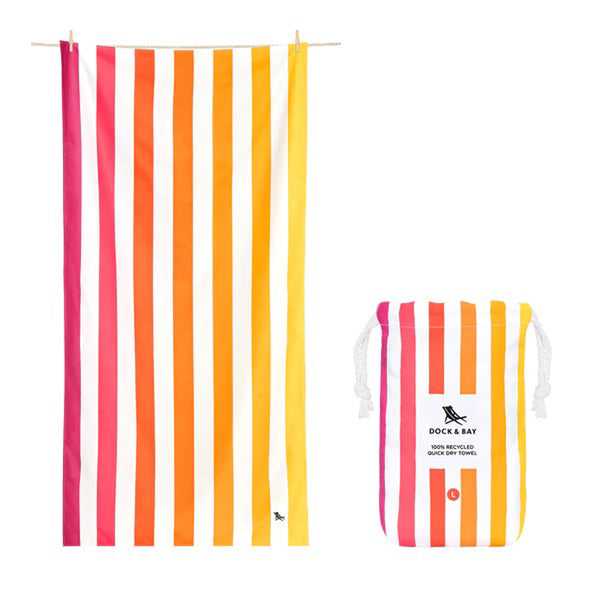 Dock & Bay UK 200 x 90cm Extra Large Peach Sunrise Signature Styles Quick Dry Towel  