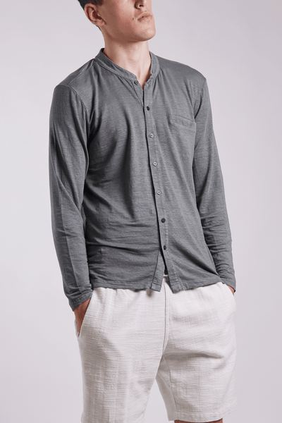 Daniele Fiesoli Grey Button Closure Long Sleeve Shirt 