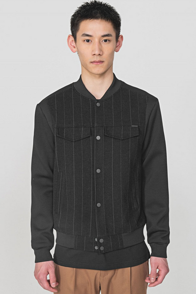 antony-morato-black-pin-stripe-bomber-sweatshirt