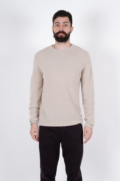 Daniele Fiesoli Taupe Boiled Wool Round Neck Sweater 