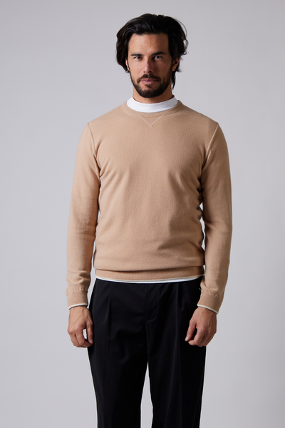 Daniele Fiesoli Beige Wool Round Neck Sweater