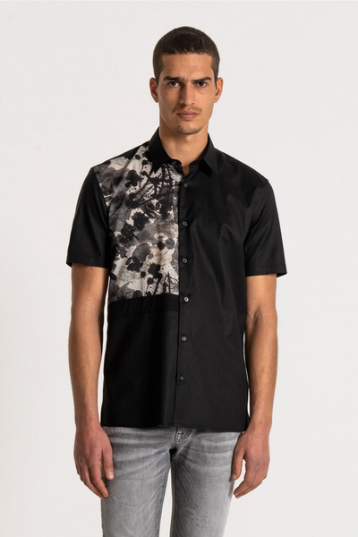 ANTONY MORATO Black Front Patch Short Sleeve Shirt