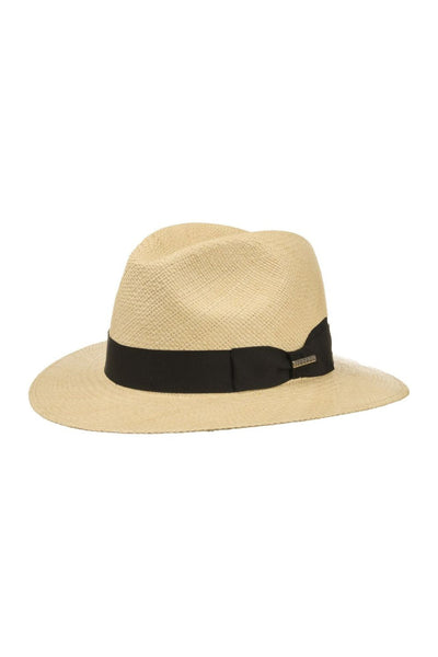 STETSON Black and beige Marcellus Panama Traveller Hat