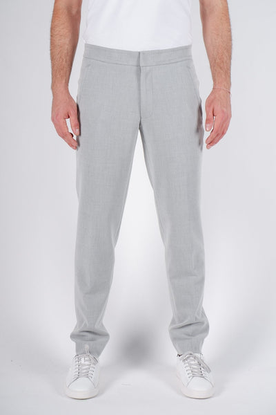 Remus Uomo Grey Stretch Fit Cotton Trouser 