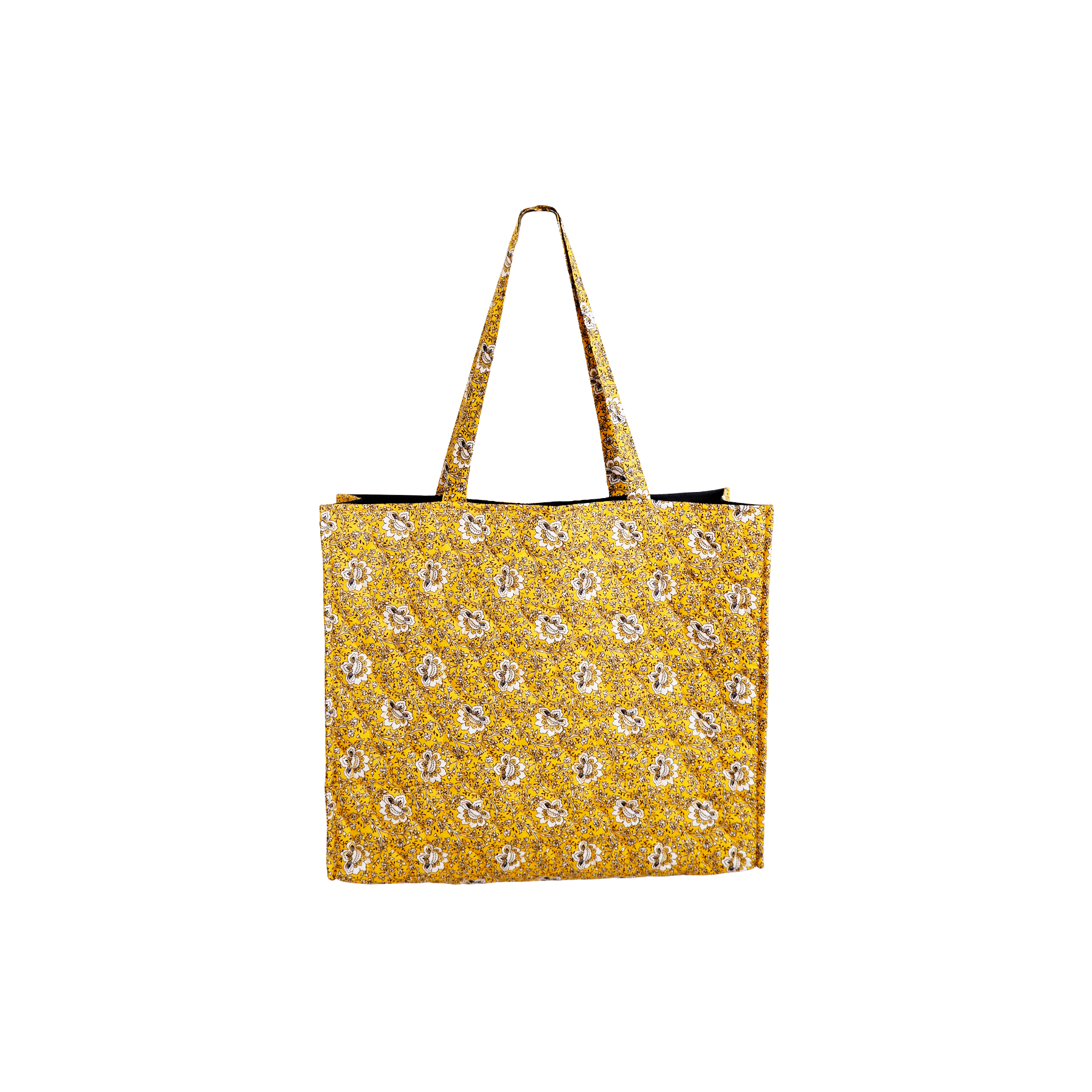 Black Colour Hilma Quilted Shopper Yellow