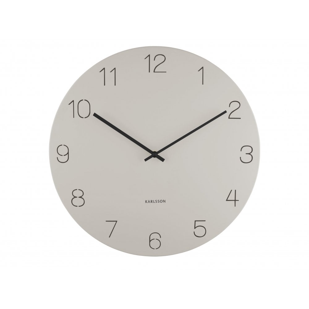 Karlsson Warm Grey 40cm Charm Engraved Numbers Wall Clock 