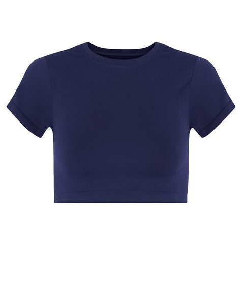 Prism Navy Mindful Cropped T Shirt