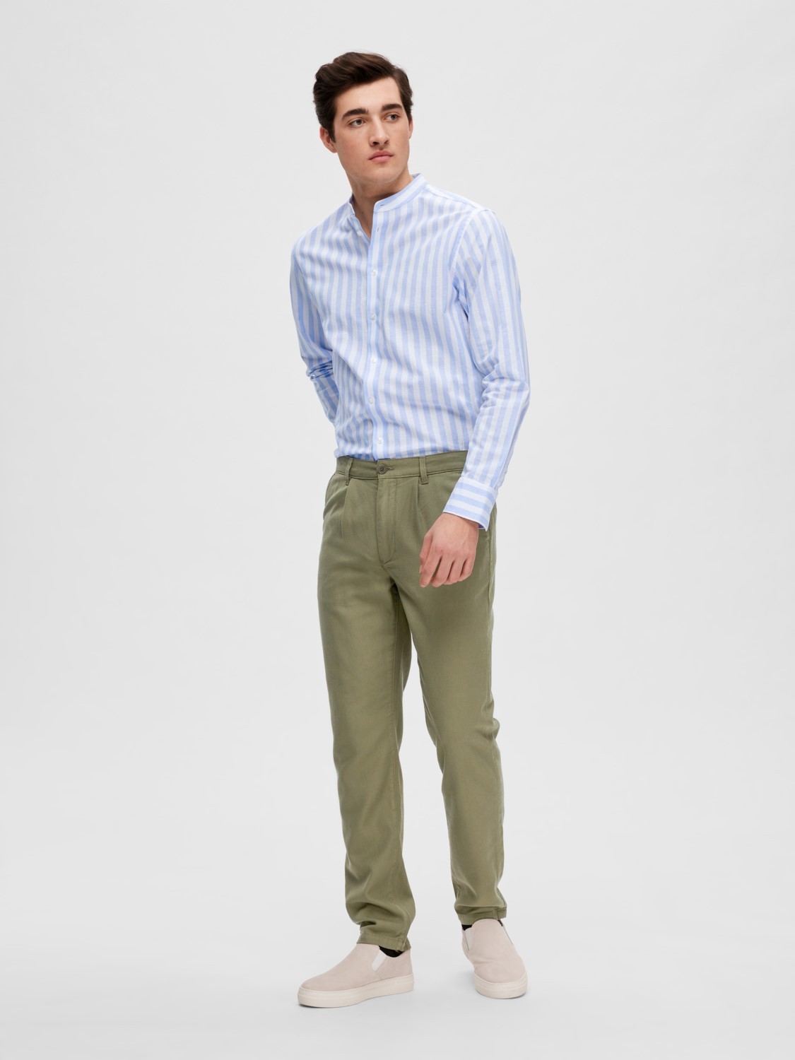 Selected Homme Selected Homme - Pantalon Fuselé Vert Lichen