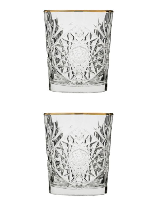 Libbey Hobstar Water - Whiskey Glass Golden Rim (4 pcs)