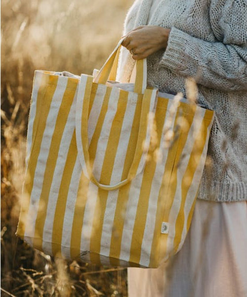 OMOM Rusty Red Striped Tote Bag