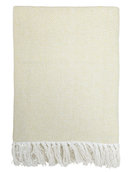Chic Antique Recycled Cotton Woven Throw - Honey