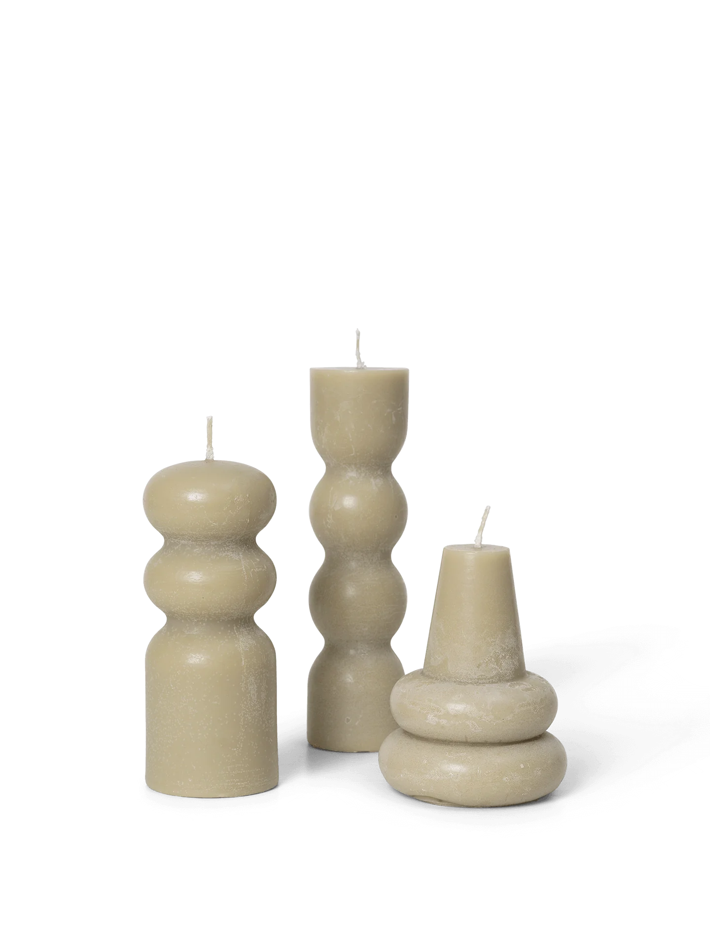 Ferm Living Set of 3 Sand Torno Candles