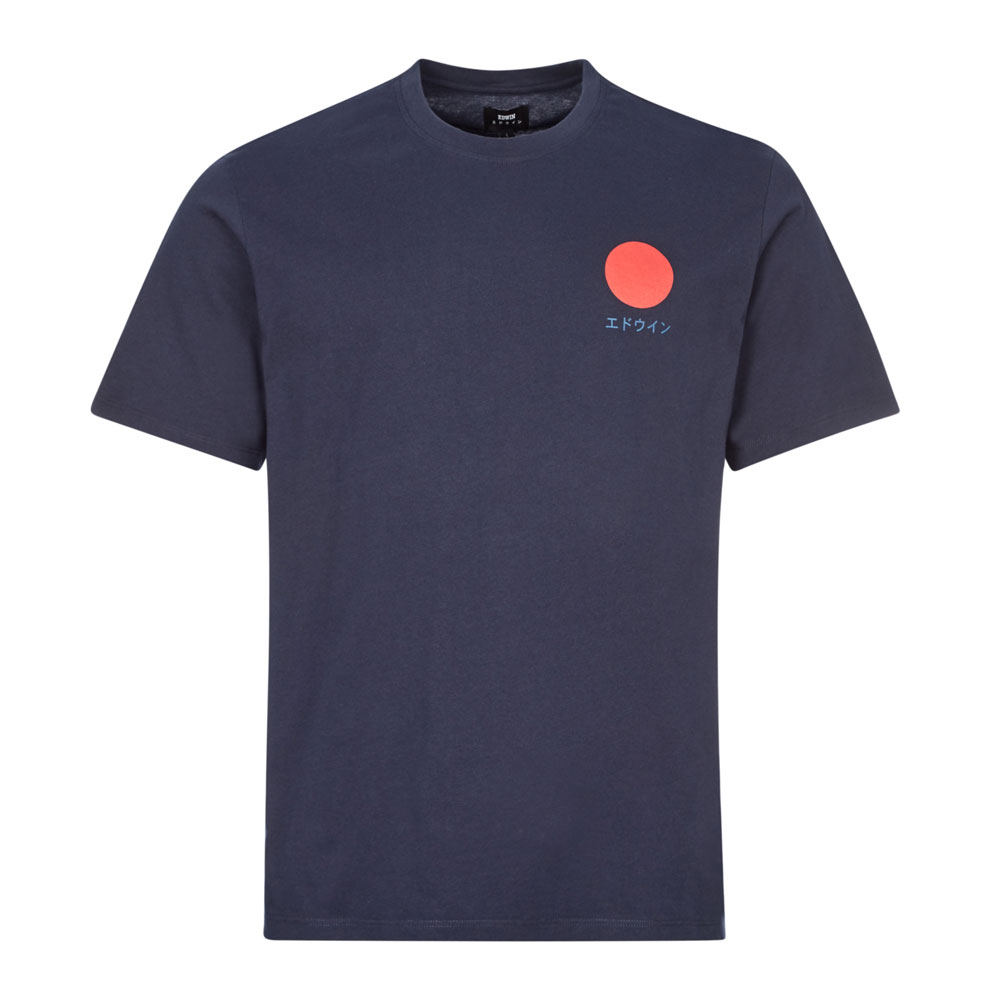Edwin Navy Sun Logo T Shirt  