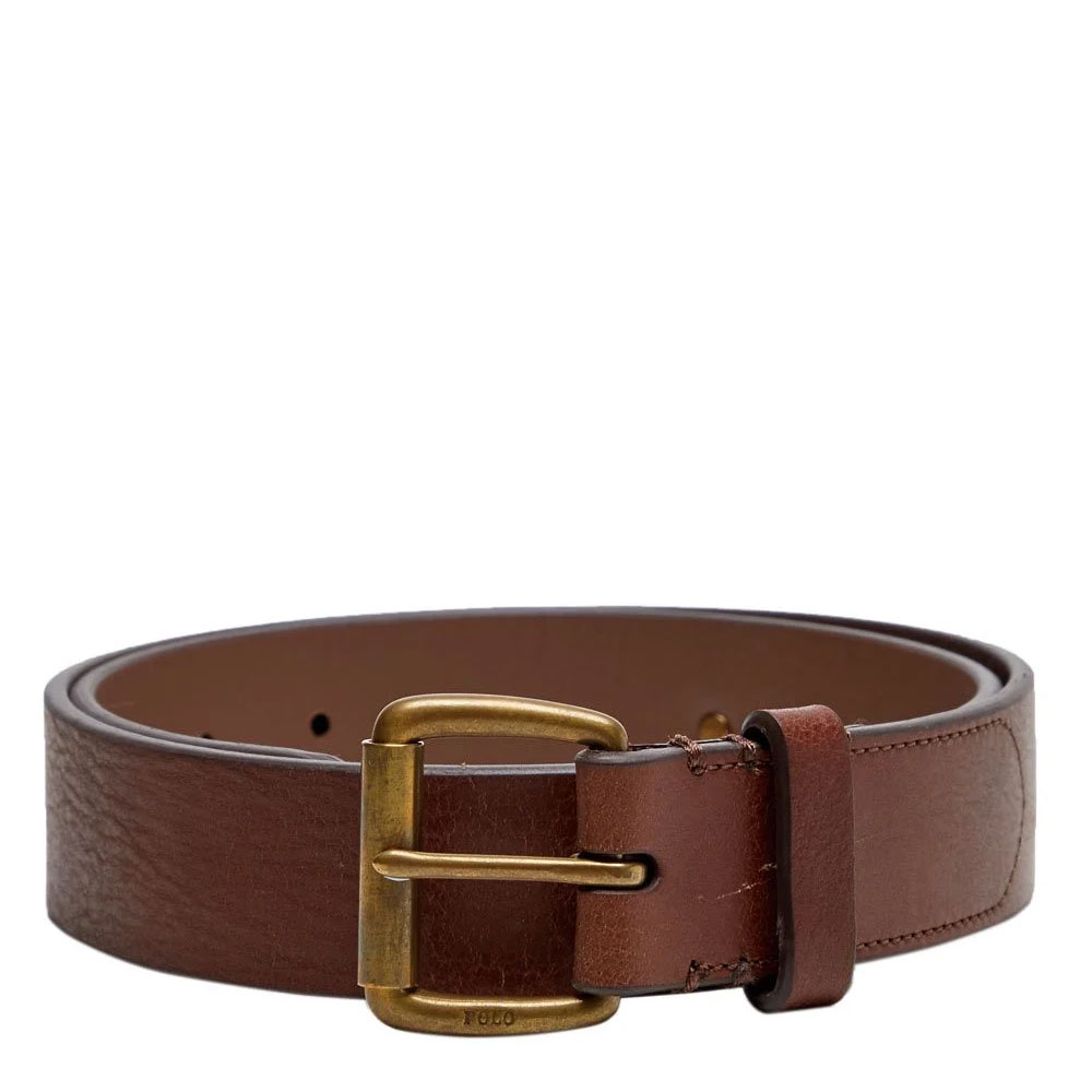 Polo Ralph Lauren Brown Tumbled Leather Belt 