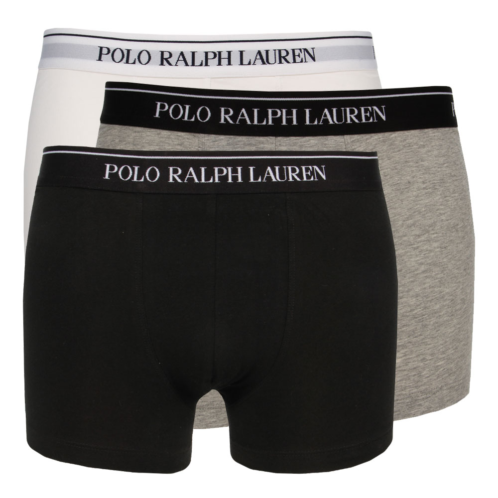 Polo Ralph Lauren Pack of 3 White Heather and Black Boxers 