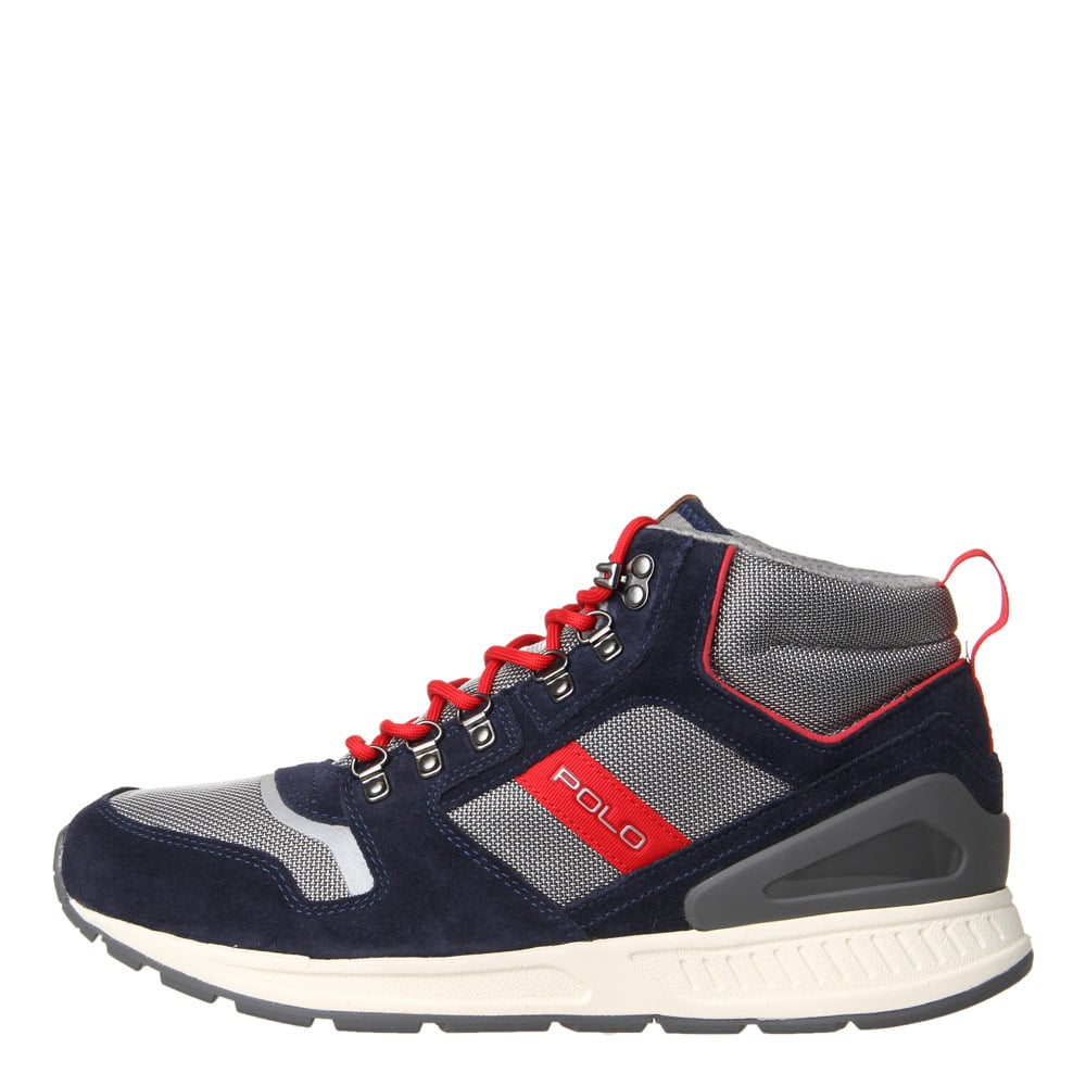 Polo Ralph Lauren Newport Navy and Red Train 100 Mid Boot 