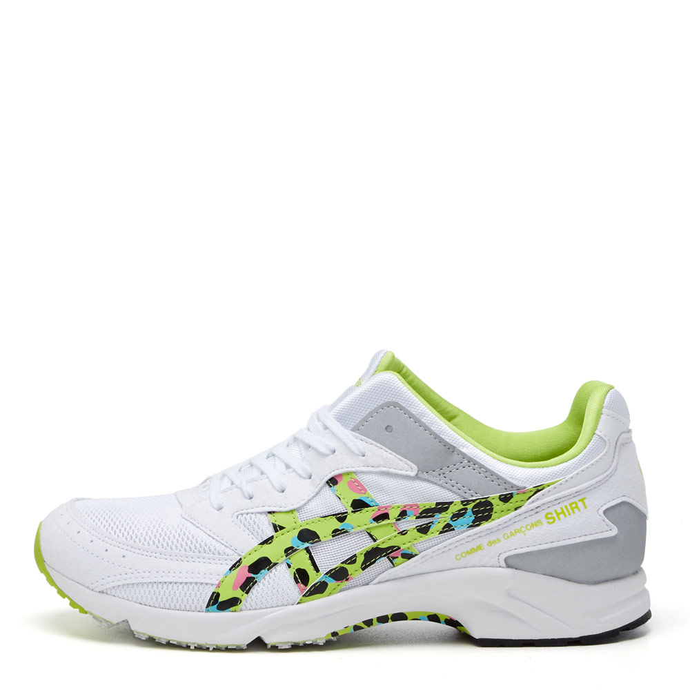 Comme Des Garcons White and Lime Asics Trainers