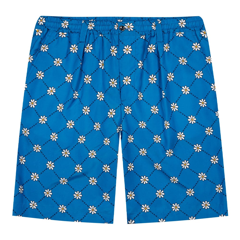 Marni Blue Daisy Print Shorts