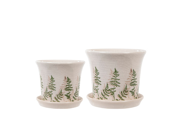 London Ornaments Fern Plant Pot With Tray - Small