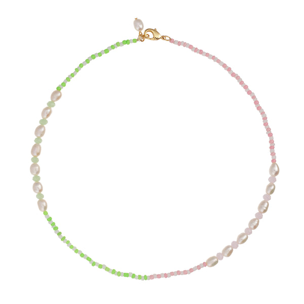 Talis Chains Tulum Beaded Pearl Necklace - Neon