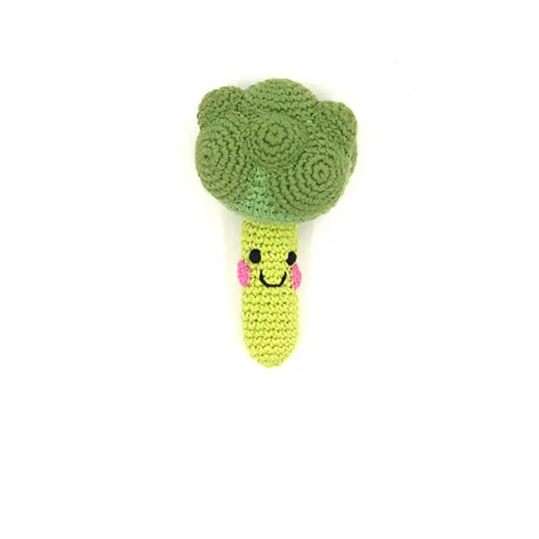 Pebblechild Crochet Toy Handmade Fairtrade Friendly Broccoli Rattle