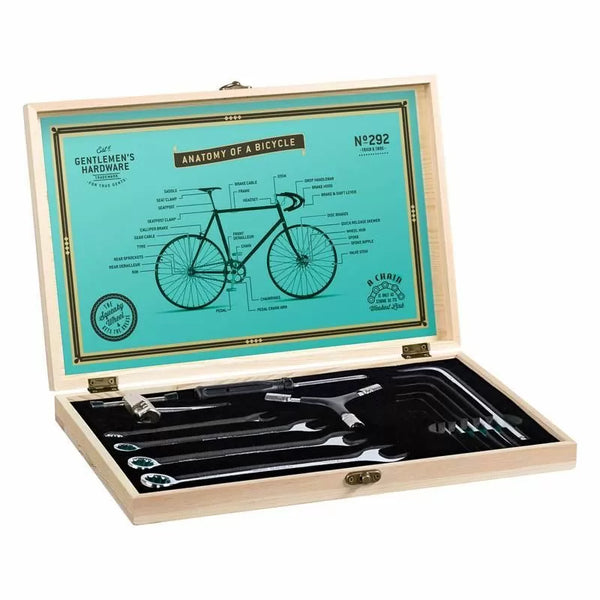 Gentlemen's Hardware Bycycle Tool Kit In Wooden Box Gen292uk
