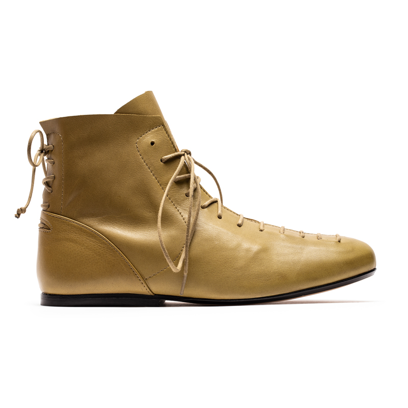 Tracey Neuls MAGRITTE Tomatillo | Green Lace Up Leather Boots