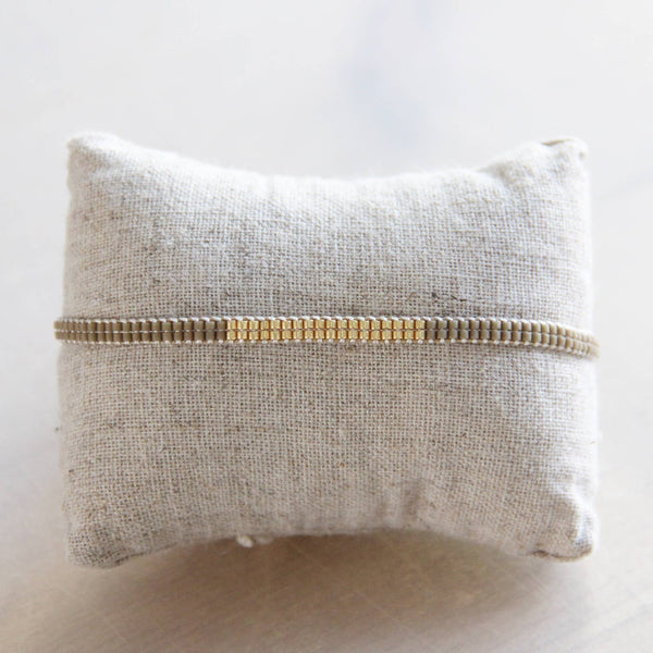 Bazou Weave Bracelet Khaki/goldplated
