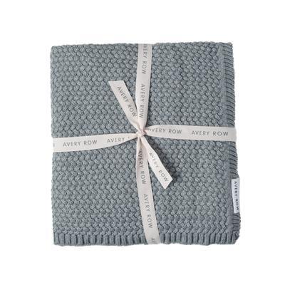 Avery Row Grey Knitted Blanket