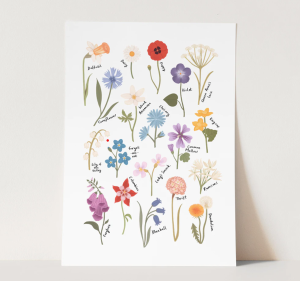 Kid of the Village A4 Wildflowers Print