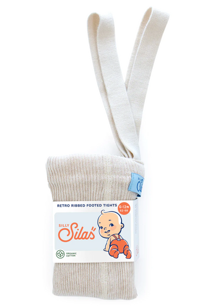 Silly Silas Cream Cotton Footed Tights