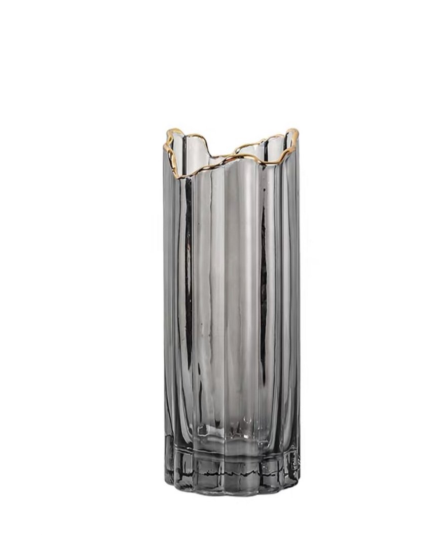 Joca Home Concept 30cm Copper Rim Smoky Glass Vase