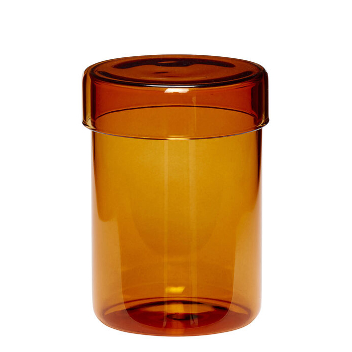 Hubsch Medium Amber Glass Pop Storage Jar