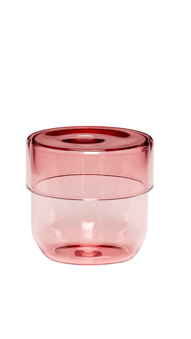 Hubsch Small Pink Glass Pop Storage Jar