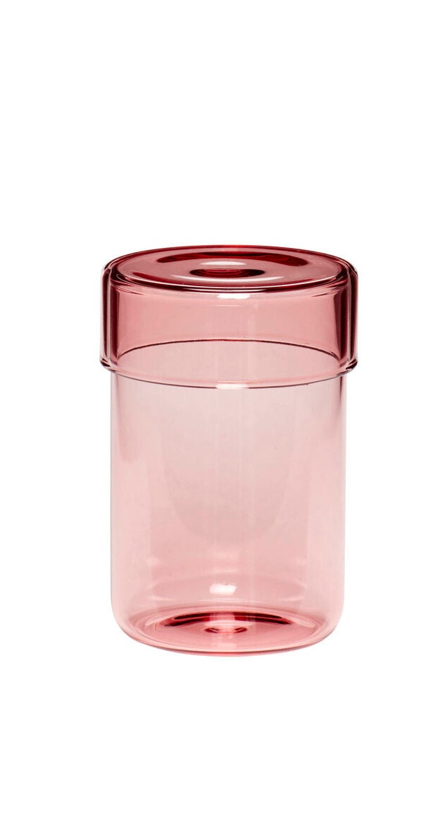 Hubsch Medium Pink Glass Pop Storage Jar