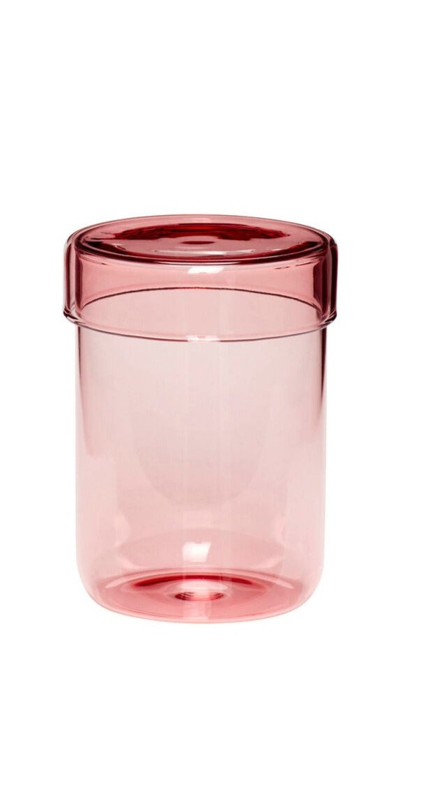 Hubsch Large Pink Glass Pop Storage Jar