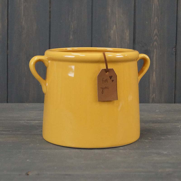 Satchville Yellow Ceramic Pot 14cm
