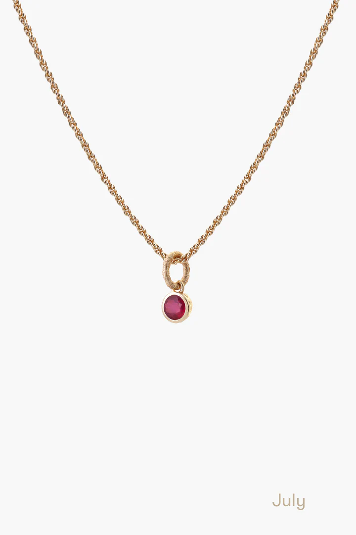 Tutti & Co Gold Ruby Birthstone Necklace