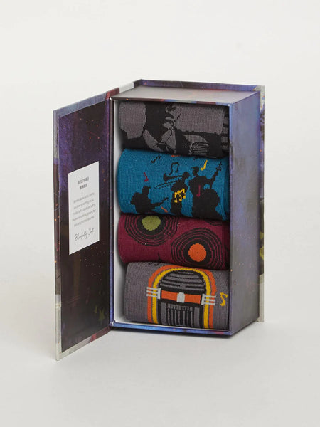 Lark London Thought Men's Jazz Sock Box - Set Of 4