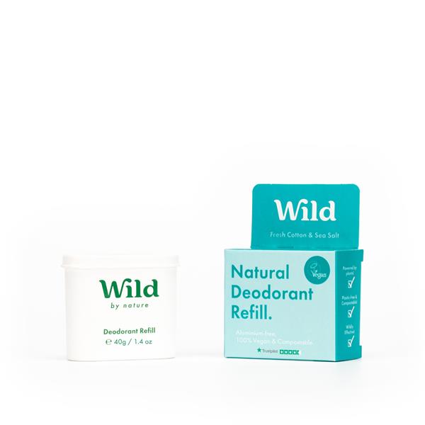 Wild deodorant Fresh Cotton & Sea Salt Deodorant Refill 