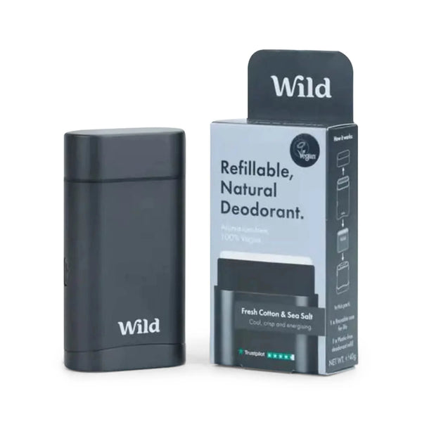 Wild deodorant Black Case Fresh Cotton And Sea Salt Deo