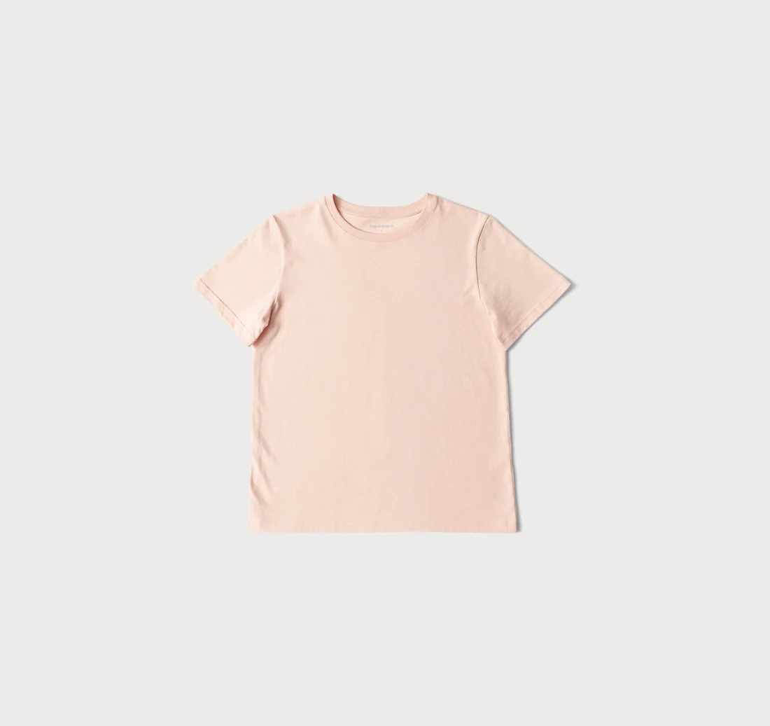 Organic Basics Soft Pink Crew Neck T Shirt