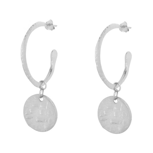 Ashiana Esmeralda Silver Hoop Earrings