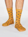 Lark London Men's Grayson Spot Stripe Socks - Mustard Yellow
