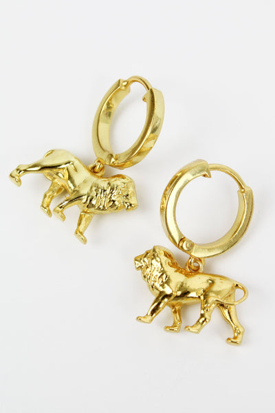 My Doris - Gold Lion Hoop Earrings